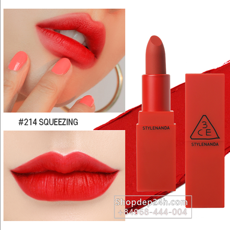 [3CE] Son thỏi 3CE Red Recipe Matte Lip Color #214 Squeezing
